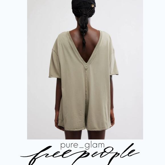 Free People tee romper green - Picture 4 of 5